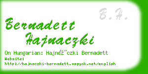 bernadett hajnaczki business card